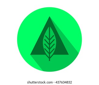 triangle leaf leaves plant nature herb image icon vector