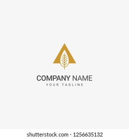 Triangle Leaf Logo can be use for general company