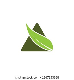 Triangle with leaf logo, farming industry logo