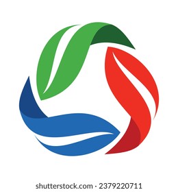 triangle leaves logo icon vector design