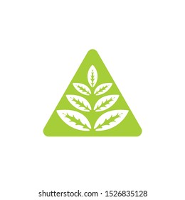 triangle leaves negative space logo vector