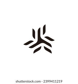 triangle, leaves, unique geometric symbol simple logo vector