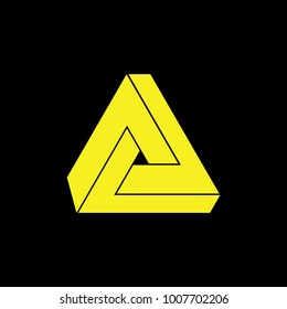 triangle letter A 3d confuse design logo