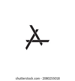 
triangle letter A, cut simple symbol logo vector