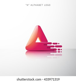 Triangle, A letter alphabet modern vector logo design. Flat style