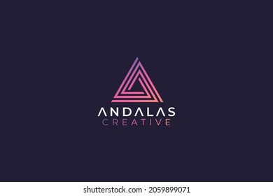 Triángulo para el logotipo comercial de la carta A