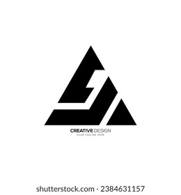 Triangle letter a c j modern creative monogram shapes alphabet logo