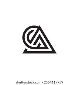 Triangle letter CA modern shape alphabet creative monogram logo