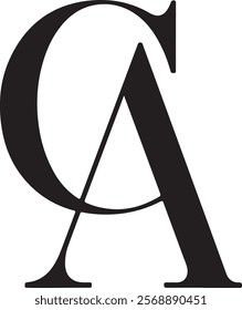 Triangle letter CA modern shape alphabet creative monogram logo. CA logo. AC logo