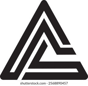 Triangle letter CA modern shape alphabet creative monogram logo. CA logo. AC logo