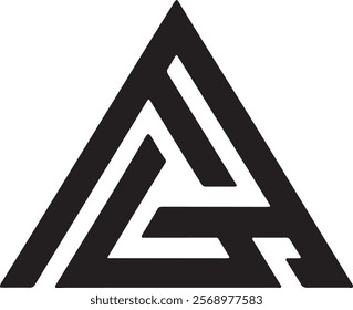 Triangle letter CA modern shape alphabet creative monogram logo. CA logo. AC logo