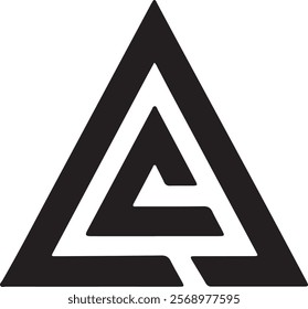 Triangle letter CA modern shape alphabet creative monogram logo. CA logo. AC logo