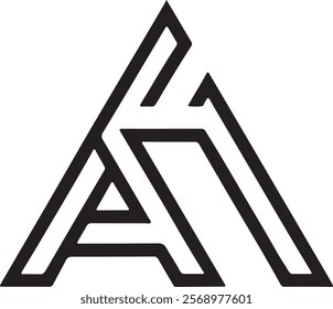 Triangle letter CA modern shape alphabet creative monogram logo. CA logo. AC logo