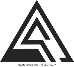 Triangle letter CA modern shape alphabet creative monogram logo. CA logo. AC logo