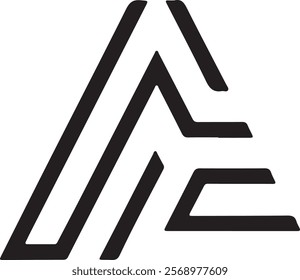 Triangle letter CA modern shape alphabet creative monogram logo. CA logo. AC logo