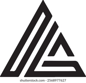 Triangle letter CA modern shape alphabet creative monogram logo. CA logo. AC logo