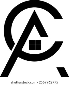Triangle letter CA modern shape alphabet creative monogram logo
