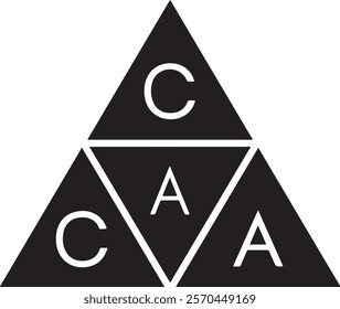 Triangle letter CA modern shape alphabet creative monogram logo