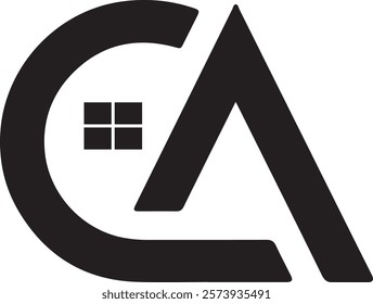 Triangle letter CA modern shape alphabet creative monogram logo. CA logo. AC logo
