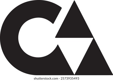 Triangle letter CA modern shape alphabet creative monogram logo. CA logo. AC logo
