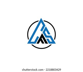 Triangle Letter CFS And CSF Elegant Initial Monogram Logo Design Vector Template.