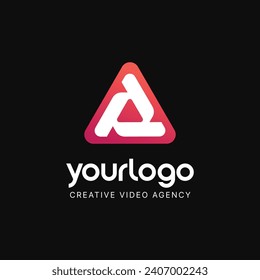 Triangle letter a creative media logo