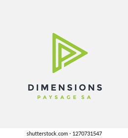 Triangle letter Dp Logo, PD letter logo icon vector on white background