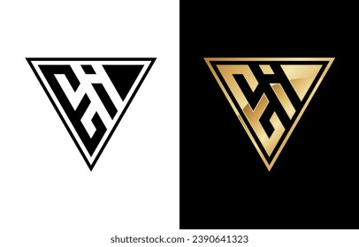 Triangle Letter E and I Logo Design