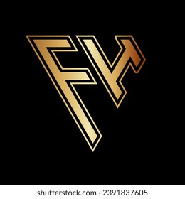 Triangle Letter F and H Logo Design