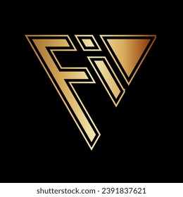 Triangle Letter F and I Logo Design