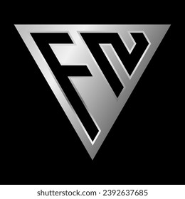 Diseño del logotipo de la letra triangular F y N