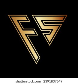 Diseño del logotipo de la letra triangular F y S