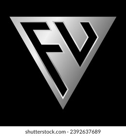 Triangle Letter F and U Logo Design