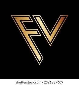 Triangle Letter F and V Logo Design