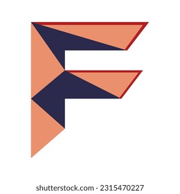 Triangle in letter f Vector