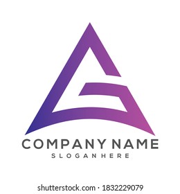 triangle letter g logo, arrow letter g logo