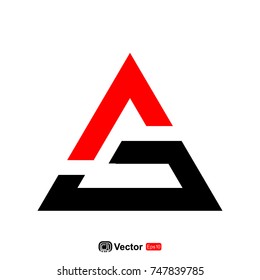 triangle letter G logo vector
