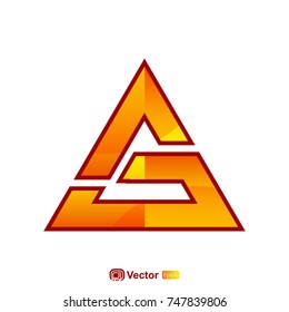 triangle letter G logo vector