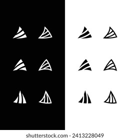 Triangle letter a geometric monogram logo design