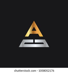 triangle letter a gold  vector business logo
