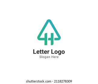 Diseño del logotipo de la letra triangular H, eps 10 aislado