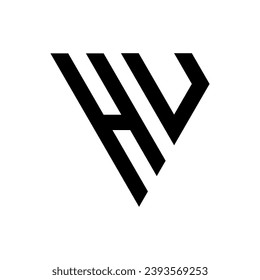 Triangle Letter HU Monogram Logo