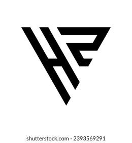 Triangle Letter HZ Monogram Logo
