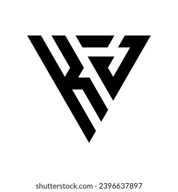 Triangle Letter KJ Logo Design