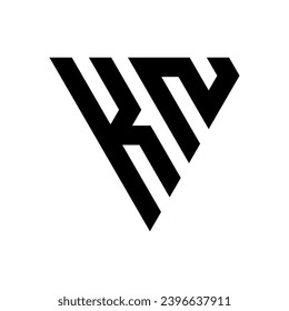 Triangle Letter KN Logo Design