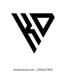 Triangle Letter KO Logo Design