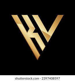 Triangle Letter KV Logo Design