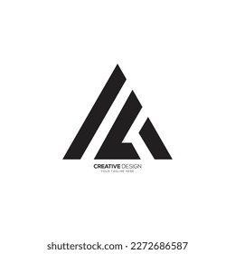 Triangle letter A L modern typography initial logo