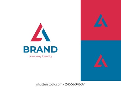 Triangle letter LA logo identity design for company initial, brand initials vector logo symbol