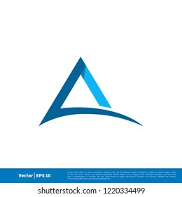 triangle A letter logo 